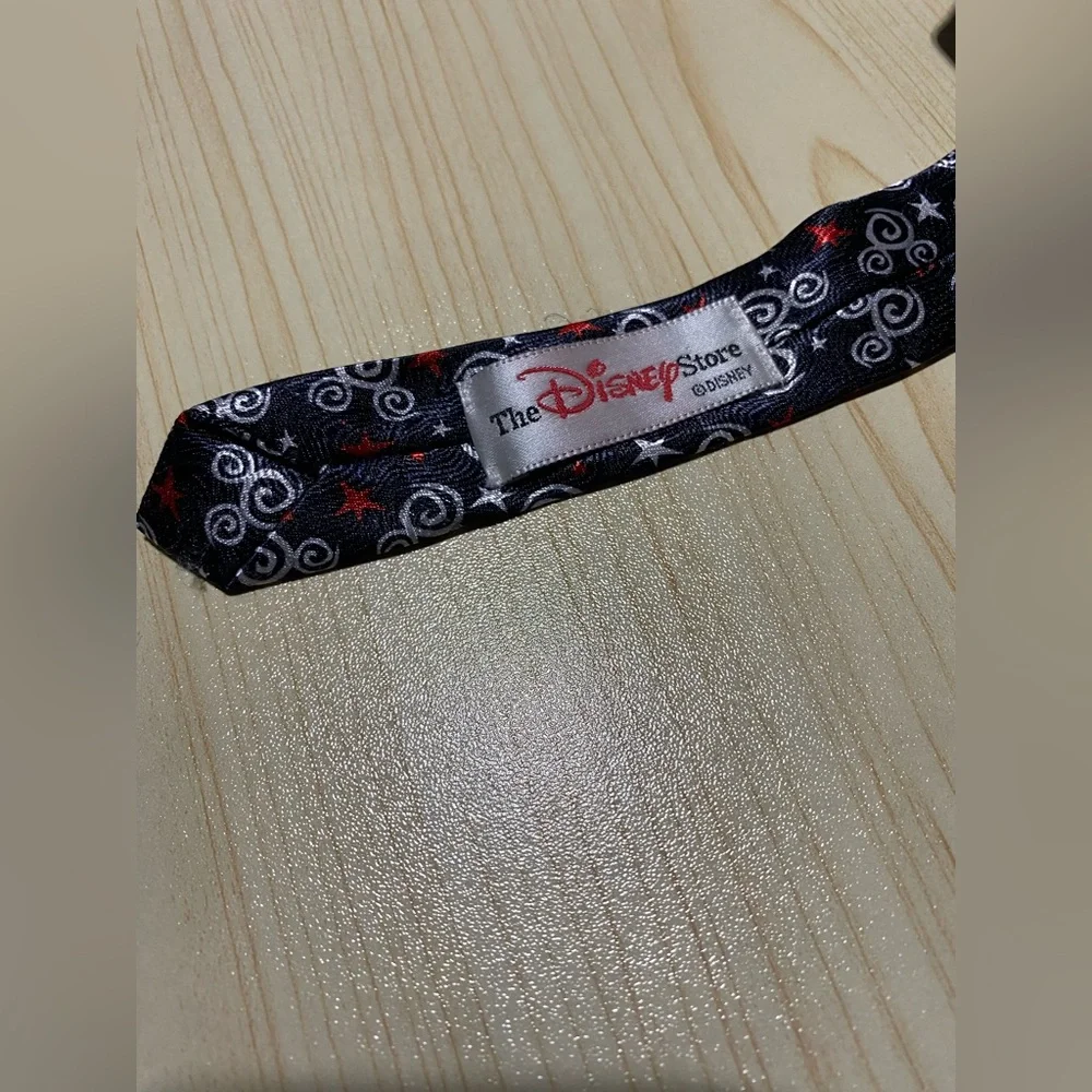Disney Black Tie with Red and White Swirls
